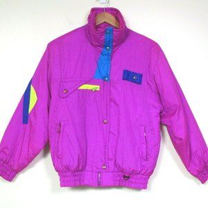 VTG Downhill Racer Neon Pink Ski Jacket Sz Medium